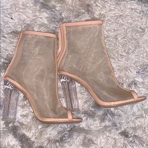 Nude Mesh Heels
